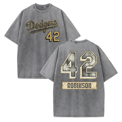 Vintage Washed LA 42 Robinson Graphic T Shirt