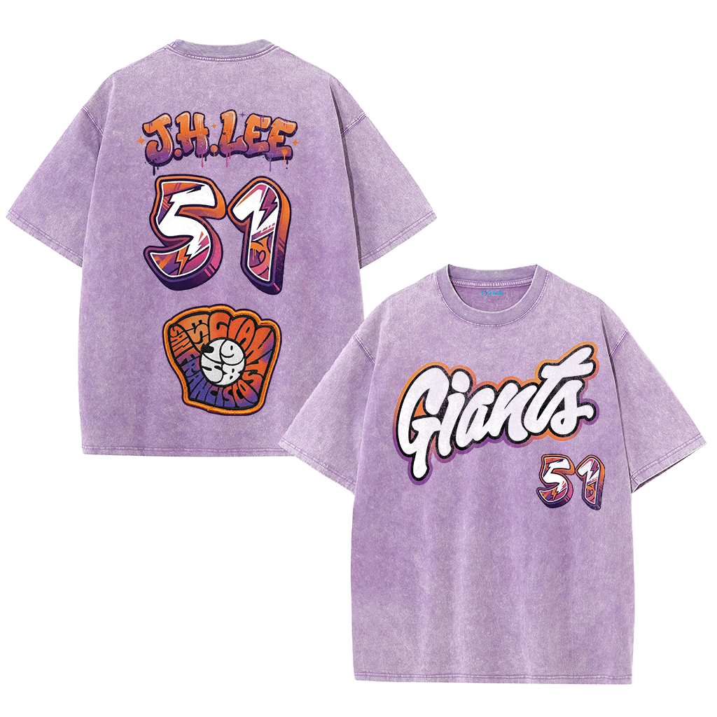Retro Number Print Washed T-Shirt – Urban Graphic Streetwear Tee