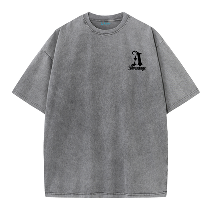 LA Letter Back Print Vintage Washed T-Shirt – Cotton Streetwear Graphic Tee