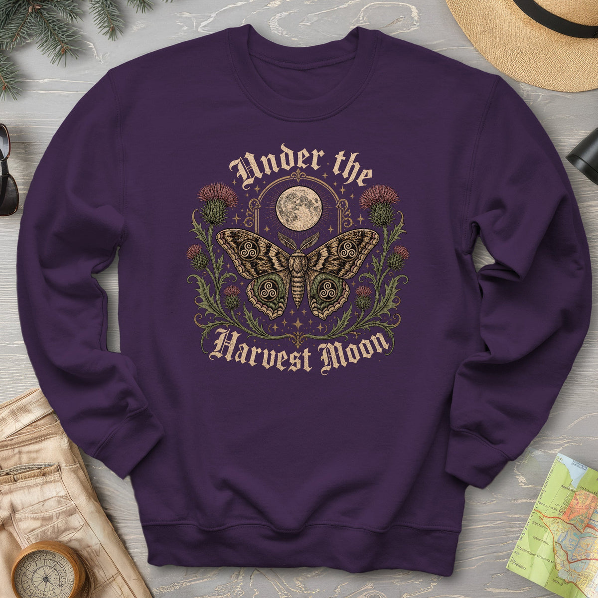 Gothic Harvest Moon Moth Sweatshirt
