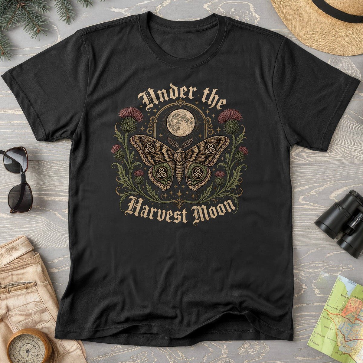 Gothic Harvest Moon Moth T-Shirt