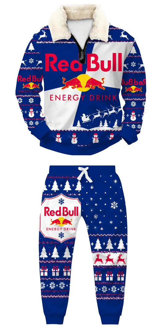 Blue Energy Ugly Quarter Zip Sweatshirt & Sweatpant Set