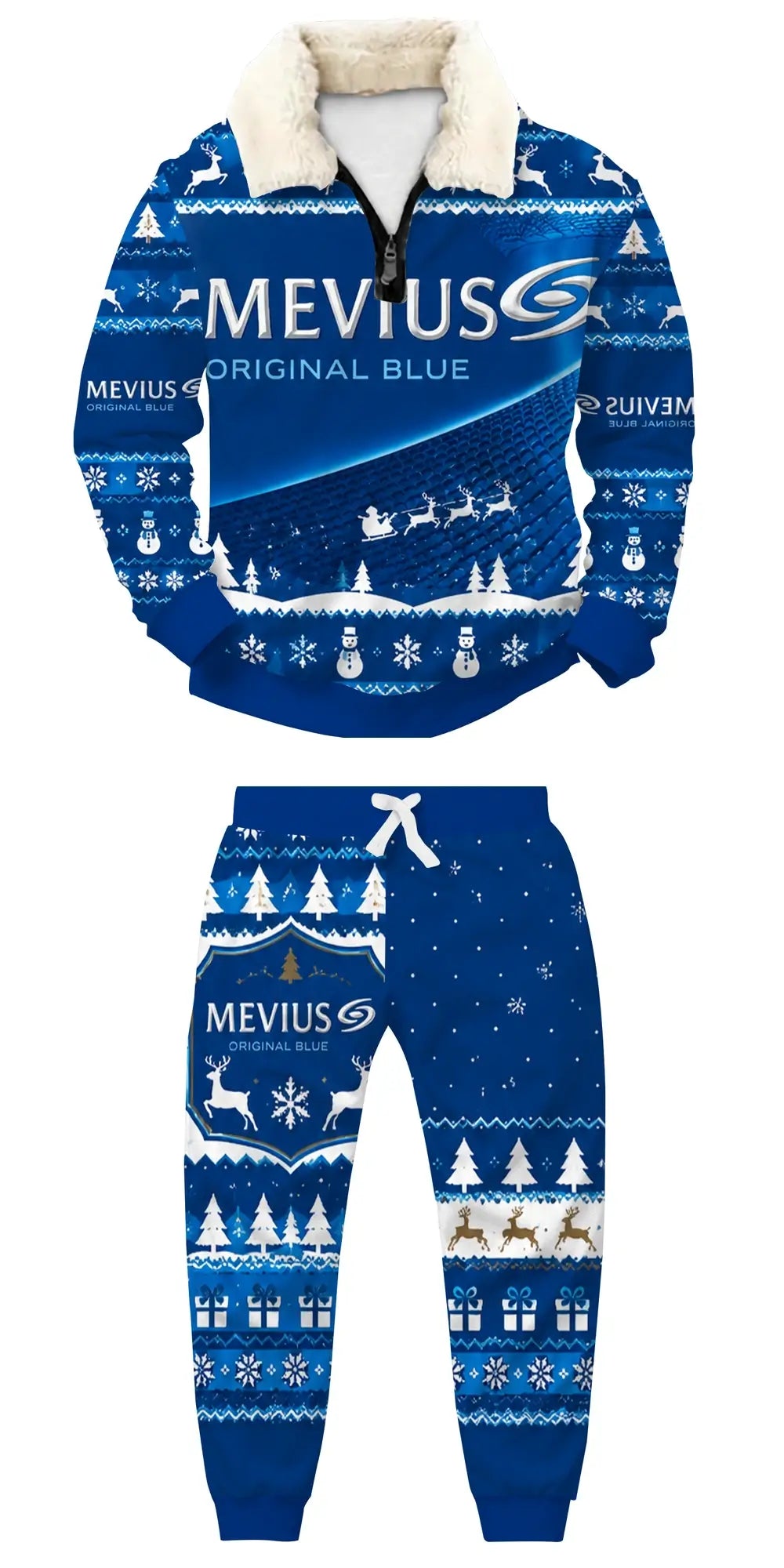 Blue Frost Ugly Quarter Zip Sweatshirt & Sweatpant Set