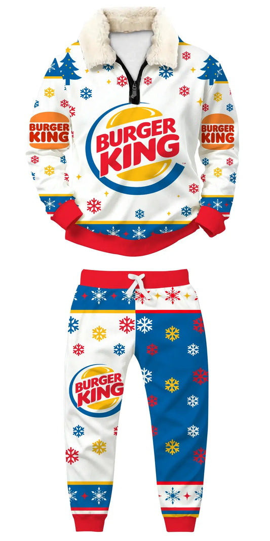 Burger Blizzard Ugly Quarter Zip Sweatshirt & Sweatpant Set