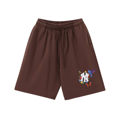 New York Floral Bird Graphic Shorts
