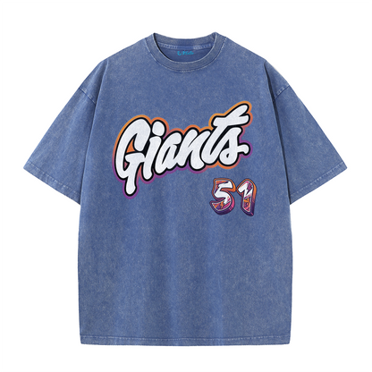 Retro Number Print Washed T-Shirt – Urban Graphic Streetwear Tee
