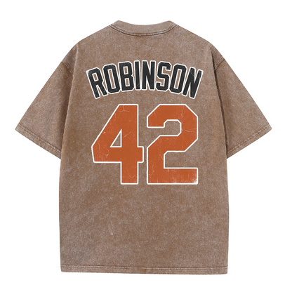 LA 42 Vintage Number Graphic Baseball T Shirt