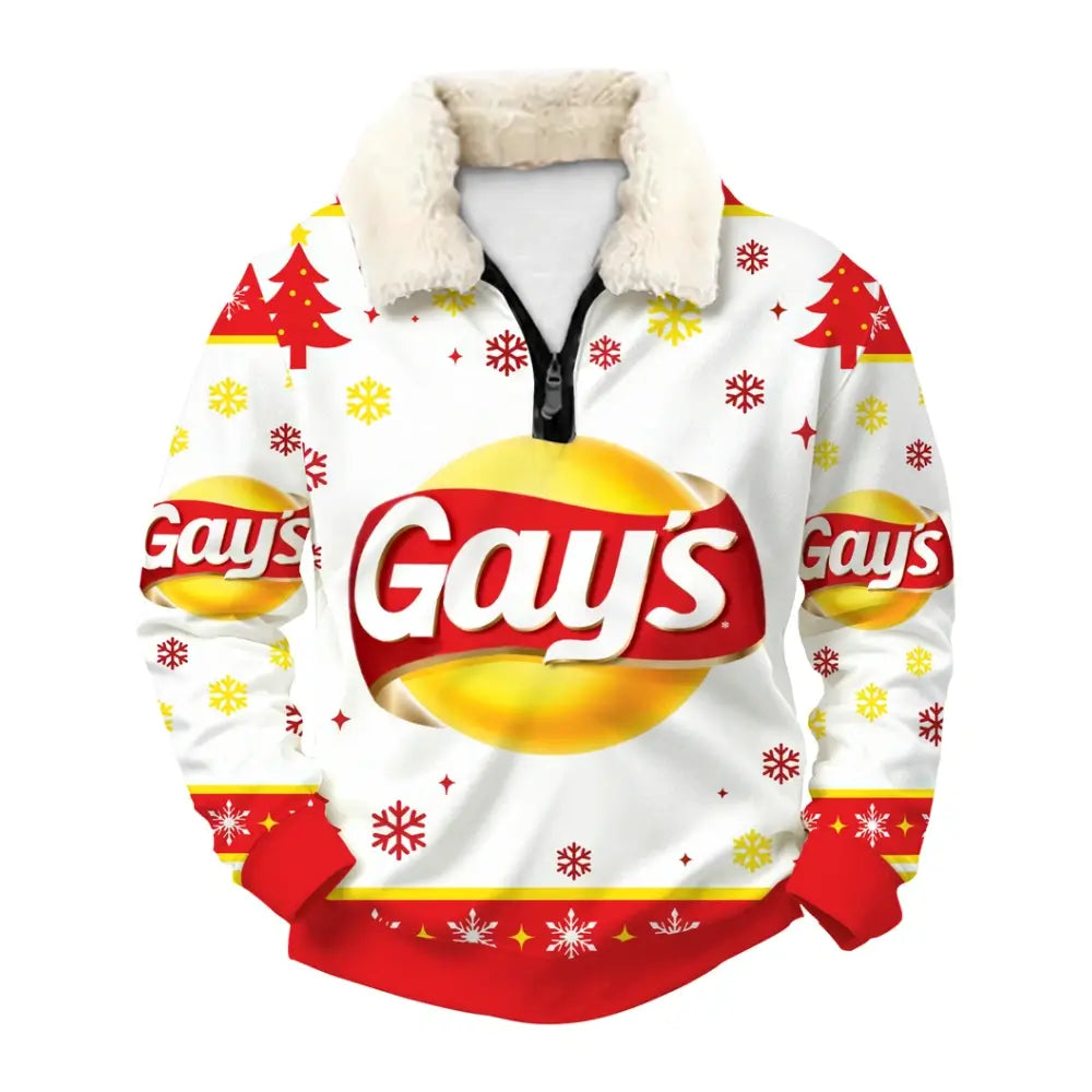 Cheesy Christmas Ugly Quarter Zip Sweatshirt & Sweatpant Set