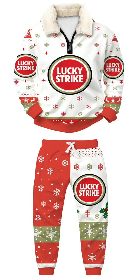 Crimson Smoke Ugly Quarter Zip Sweatshirt & Sweatpant Set