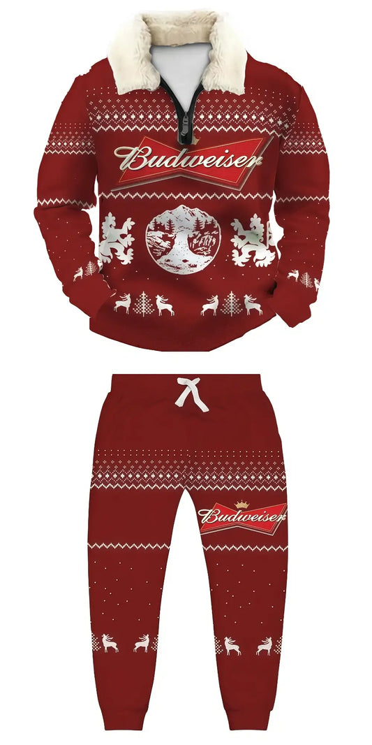 Crimson Ugly Quarter Zip Sweatshirt & Sweatpant Set