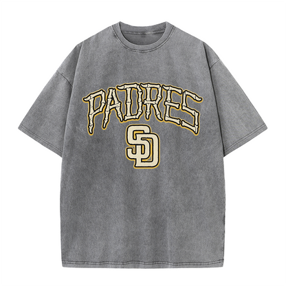 Vintage Padres Bone Letter Graphic T Shirt