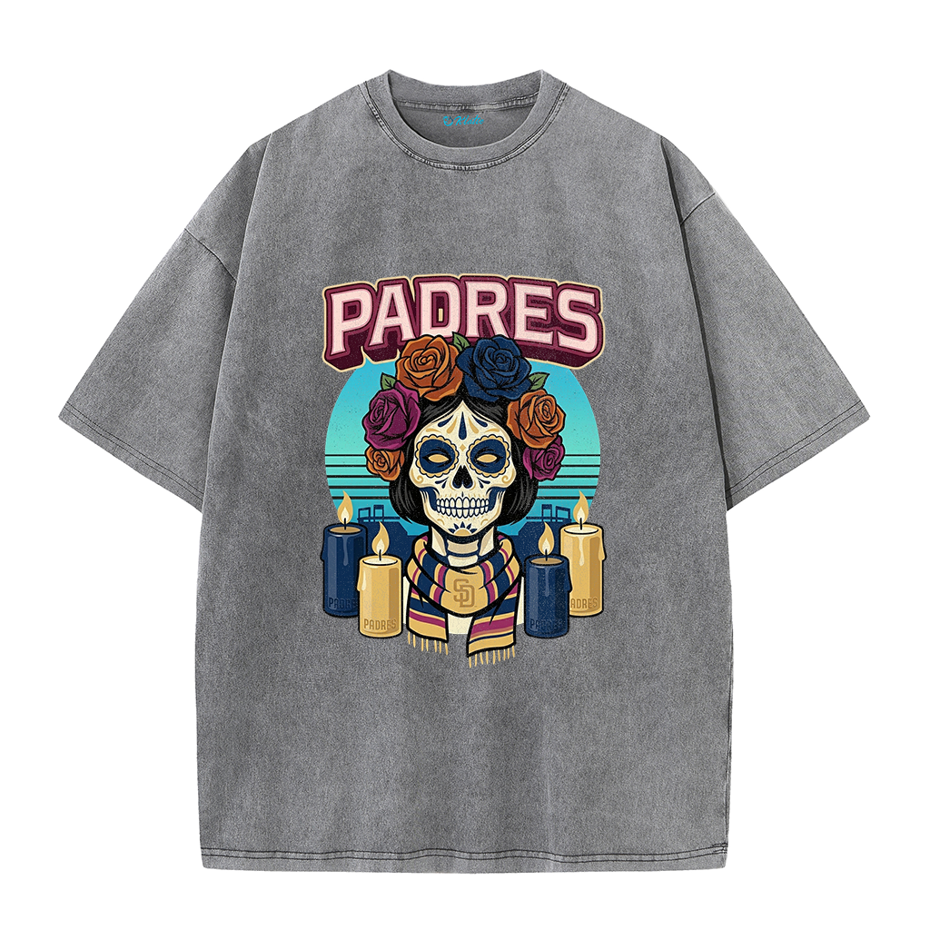 San Diego Sunset Skull Vintage Graphic T-Shirt