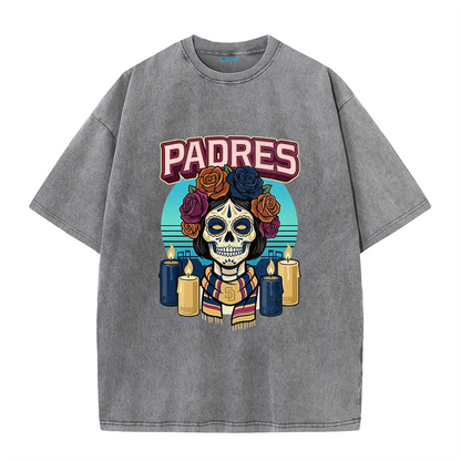 San Diego Sunset Skull Vintage Graphic T-Shirt