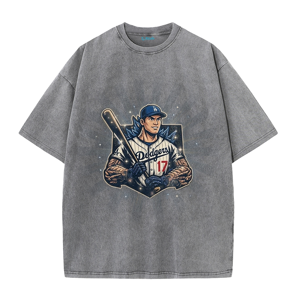 Los Angeles Vintage Baseball Player Illustration T-Shirt