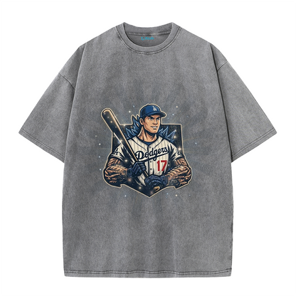 Los Angeles Vintage Baseball Player Illustration T-Shirt