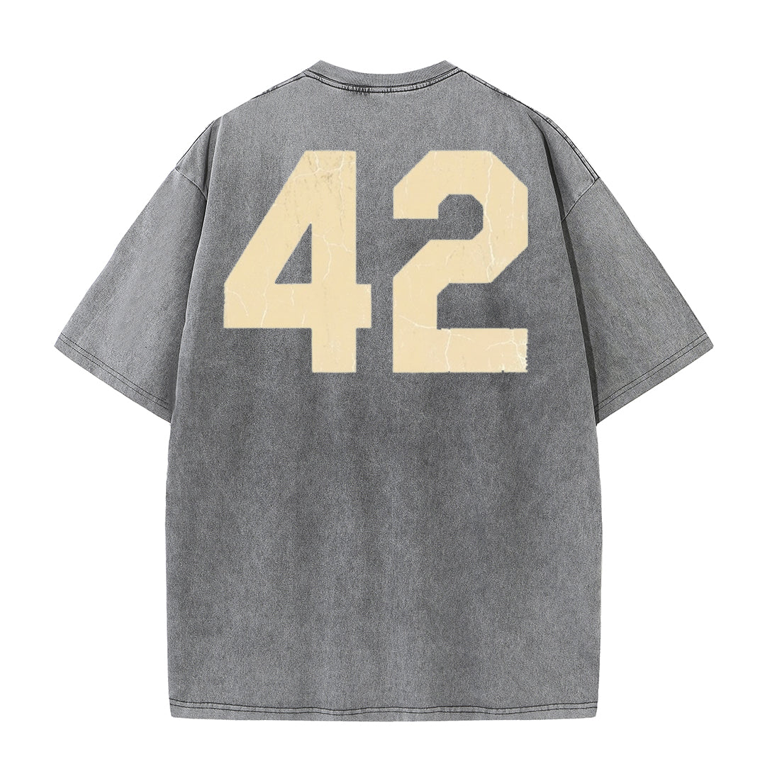 Retro Distressed Los Angeles Style Baseball Graphic Washed Cotton T-Shirt