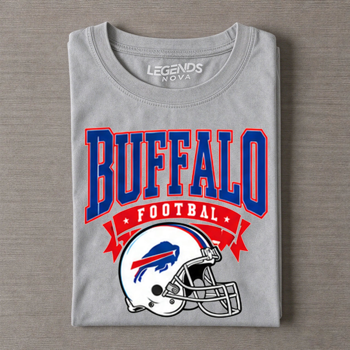 Buffalo Vintage Football Distressed Helmet Graphic Tee