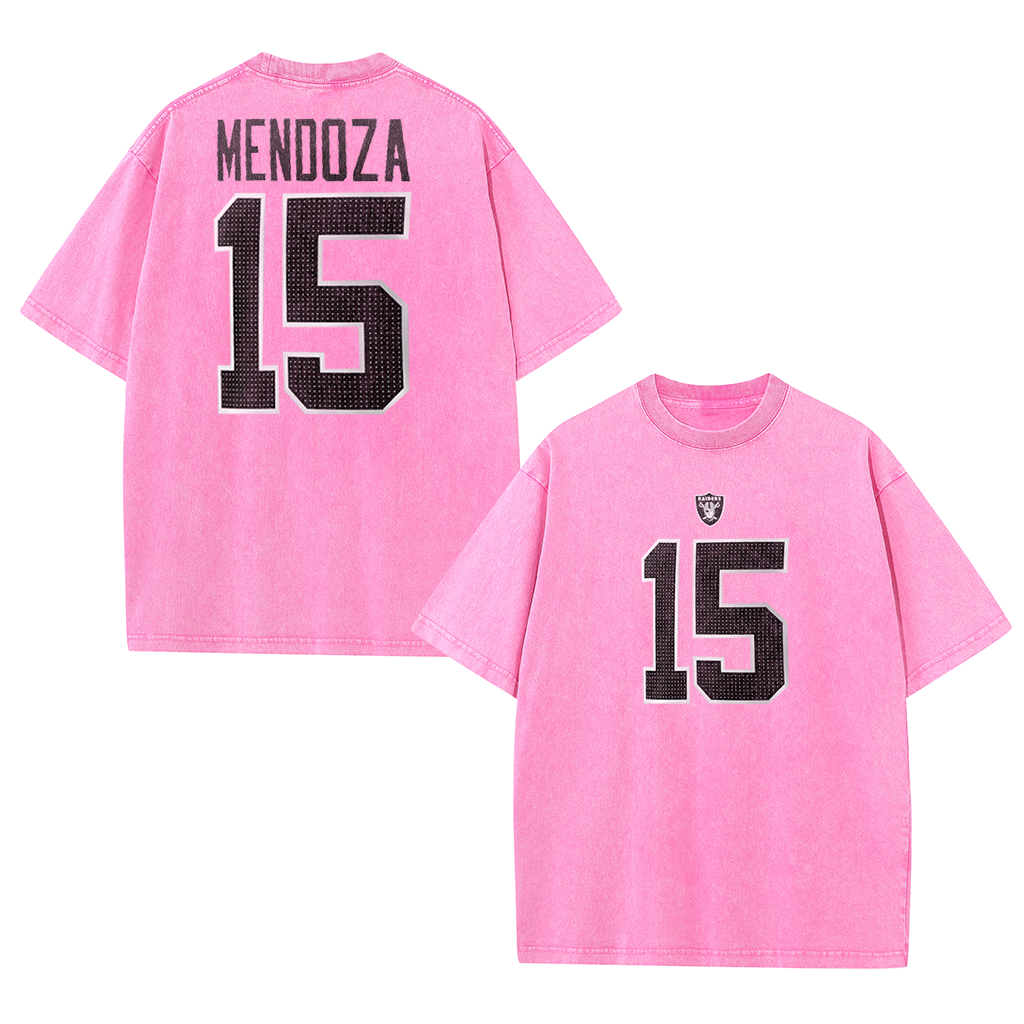 Vegas Vintage Washed Player Style Graphic T-Shirt