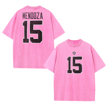 Vegas Vintage Washed Player Style Graphic T-Shirt
