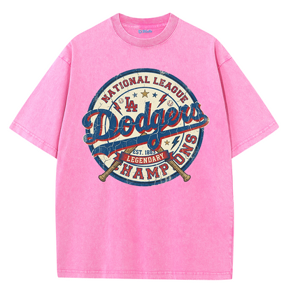 Classic Script Badge Graphic Vintage Washed T-Shirt