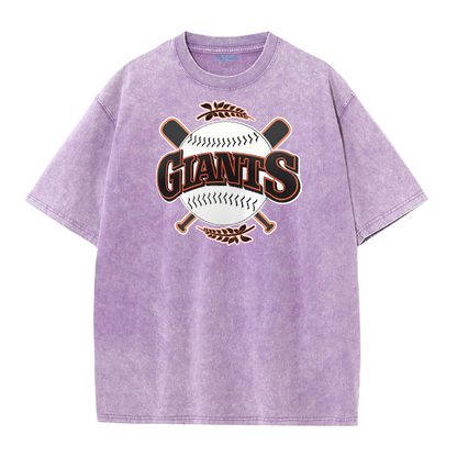 Vintage Washed Baseball Graphic T-Shirt – Crossed Bats Streetwear Tee