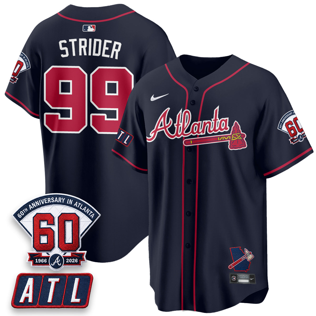 ATL 2026 60th Anniversary Baseball Jersey – Vapor Limited All Stitched