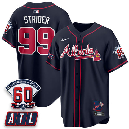 ATL 2026 60th Anniversary Baseball Jersey – Vapor Limited All Stitched