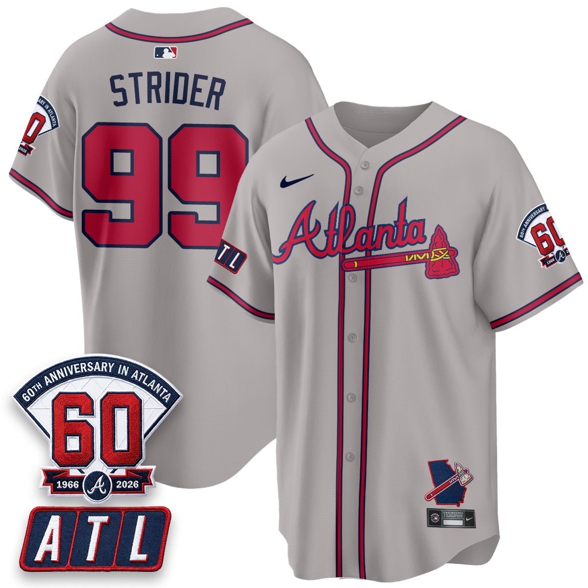 ATL 2026 60th Anniversary Baseball Jersey – Vapor Limited All Stitched