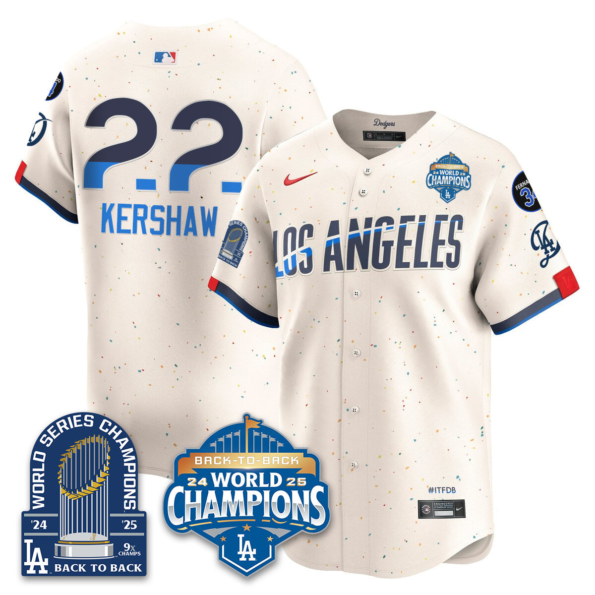 LAD 2026 Baseball Jersey – 9X Champions Commemorative Edition – All Stitched