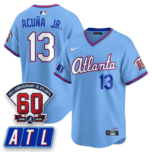 ATL 2026 City Connect 60th Anniversary Baseball Jersey – All Stitched