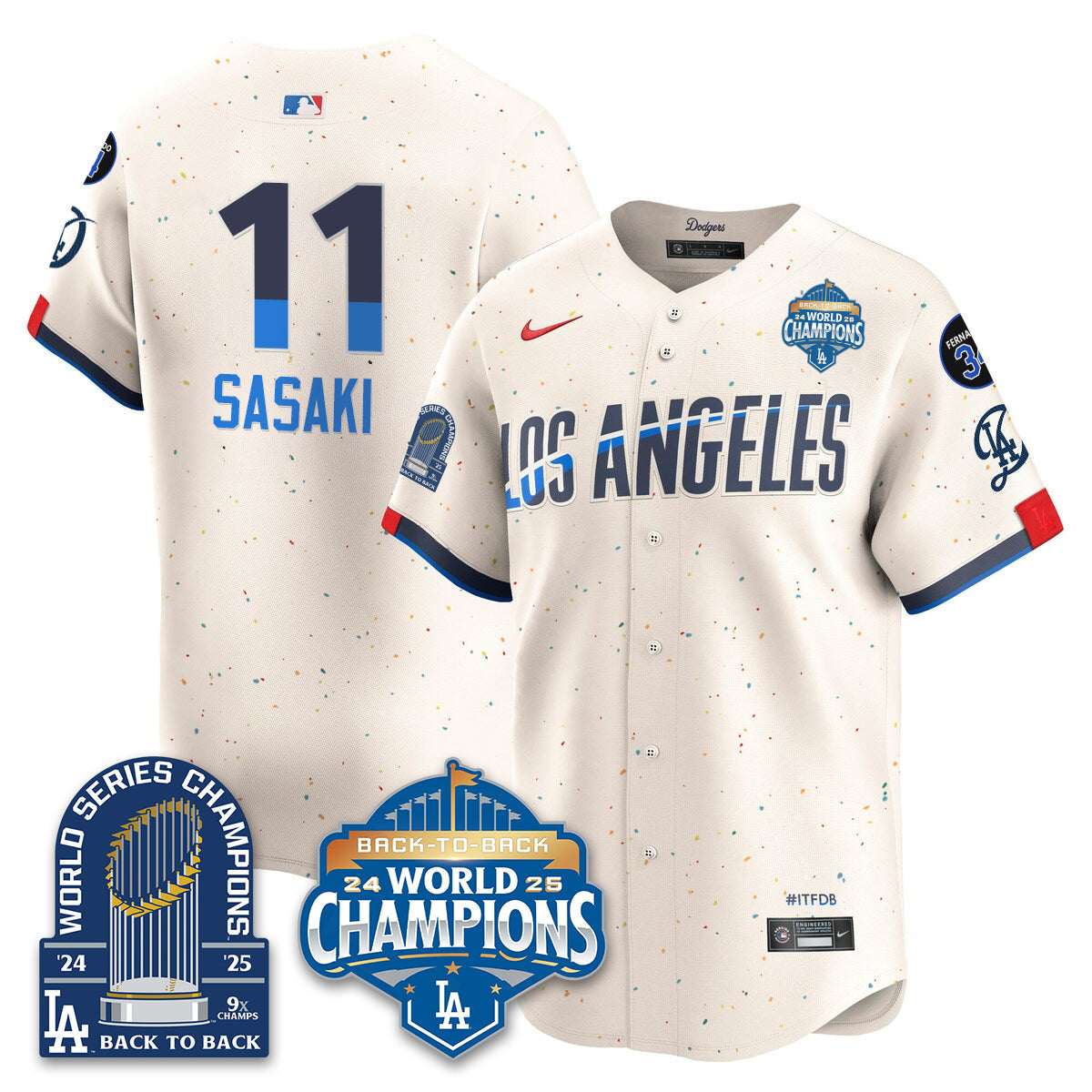 LAD 2026 Baseball Jersey – 9X Champions Commemorative Edition – All Stitched