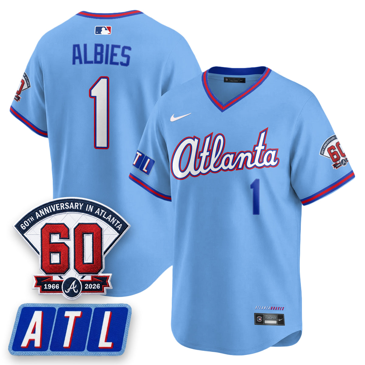 ATL 2026 City Connect 60th Anniversary Baseball Jersey – All Stitched