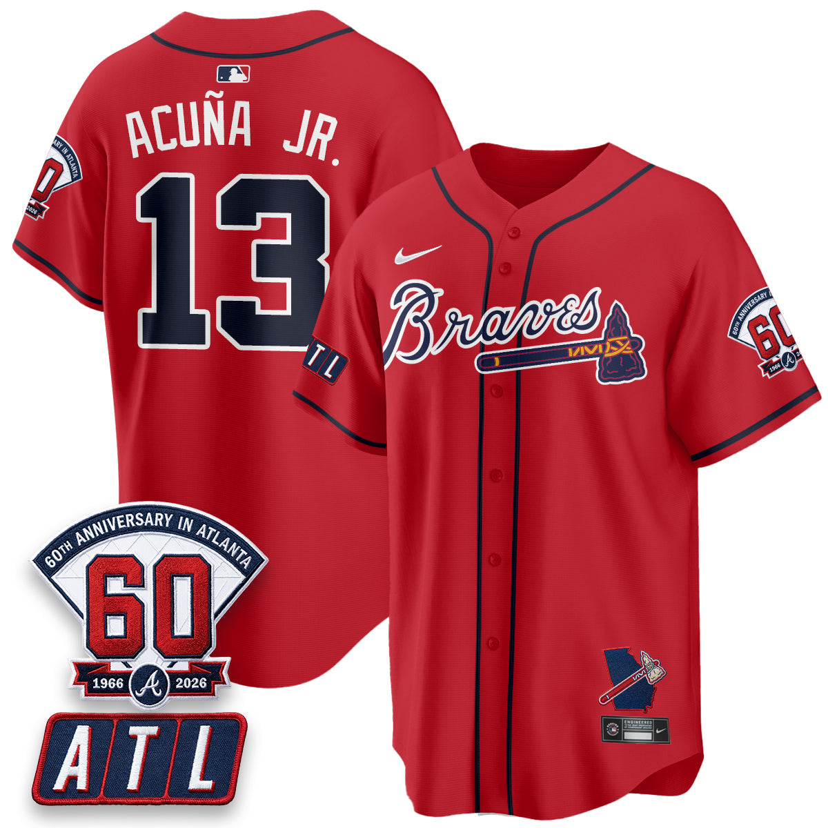 ATL 2026 60th Anniversary Baseball Jersey – Vapor Limited All Stitched