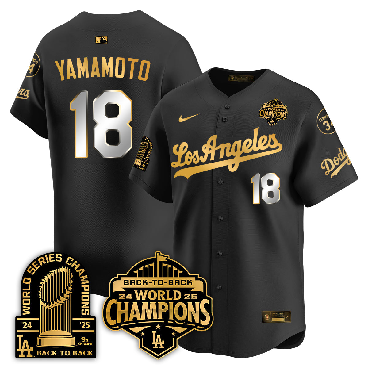 LAD 2026 Baseball Jersey – 9X Champions Commemorative Edition – All Stitched