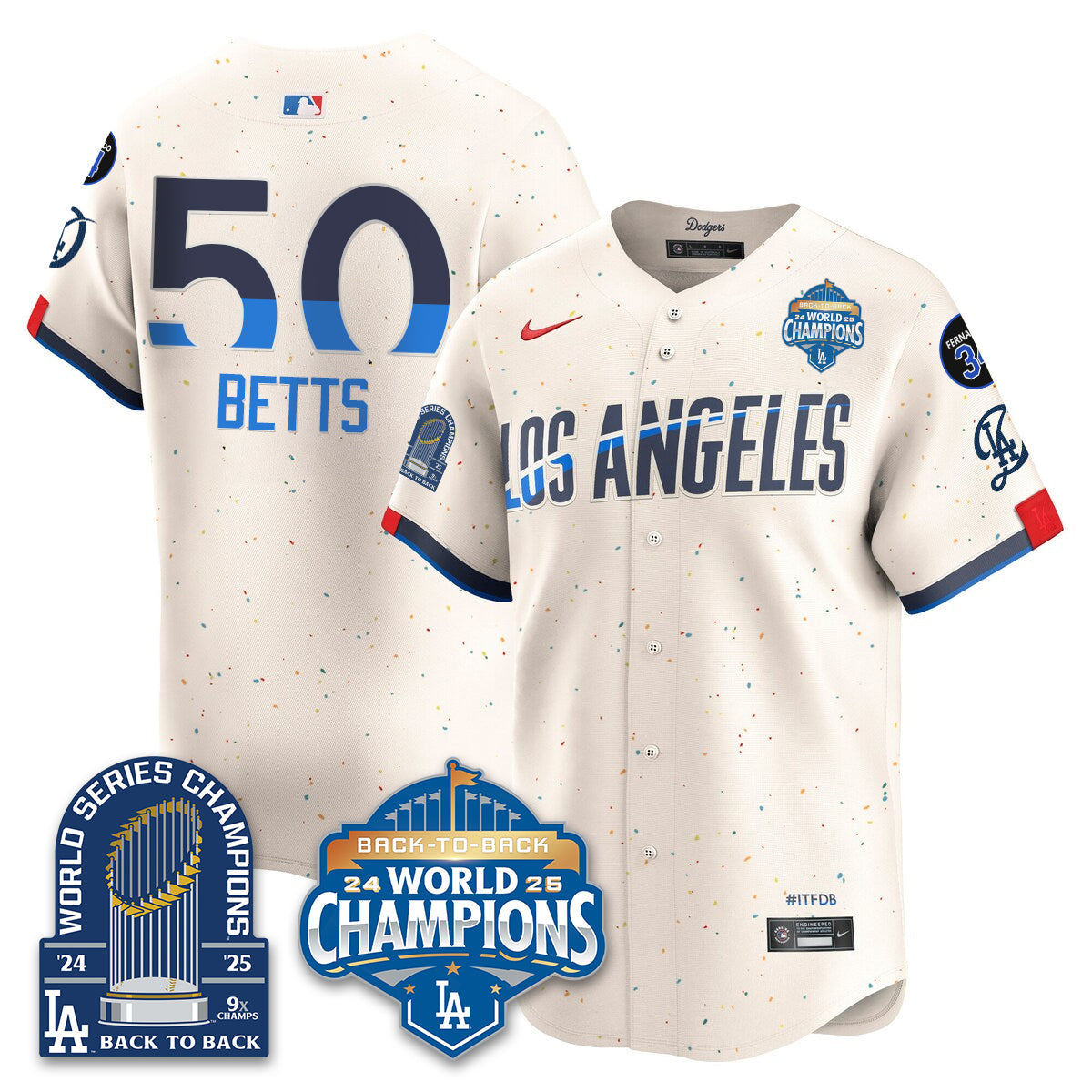 LAD 2026 Baseball Jersey – 9X Champions Commemorative Edition – All Stitched