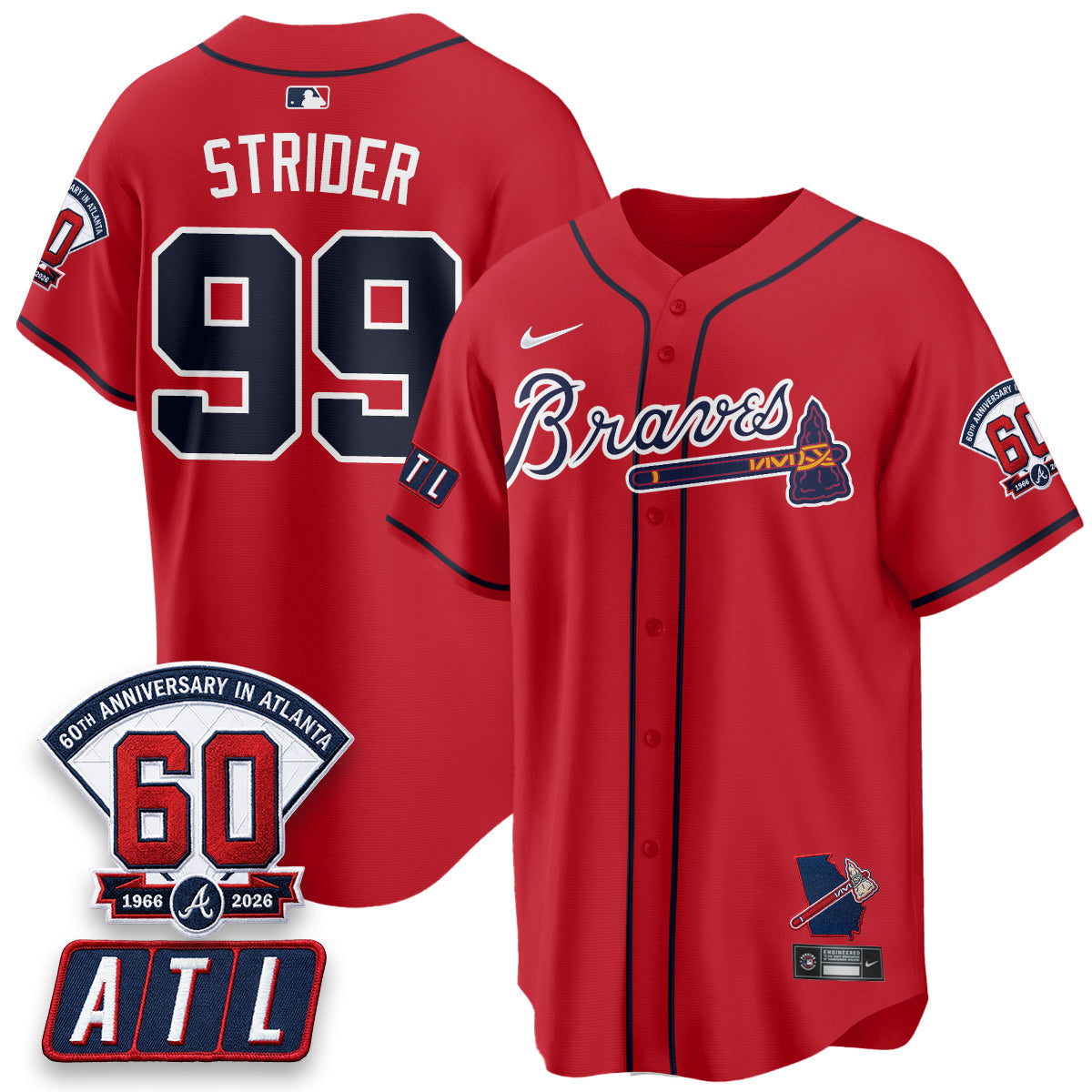 ATL 2026 60th Anniversary Baseball Jersey – Vapor Limited All Stitched