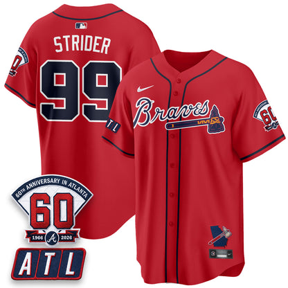 ATL 2026 60th Anniversary Baseball Jersey – Vapor Limited All Stitched