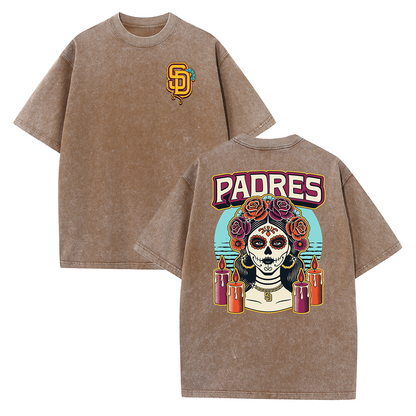 San Diego Skull Rose Candle Graphic T Shirt
