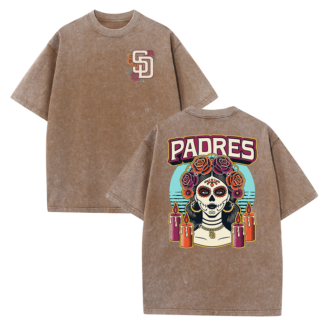 San Diego Inspired Sugar Skull Rose Graphic T Shirt