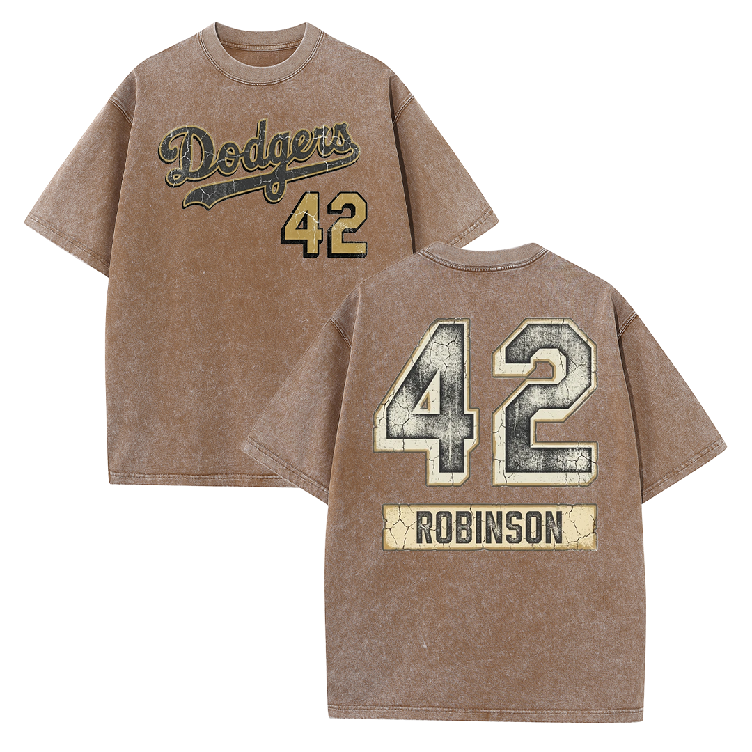 Vintage Washed LA 42 Robinson Graphic T Shirt