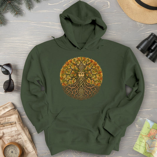 Green Man Autumn Bloom Hoodie