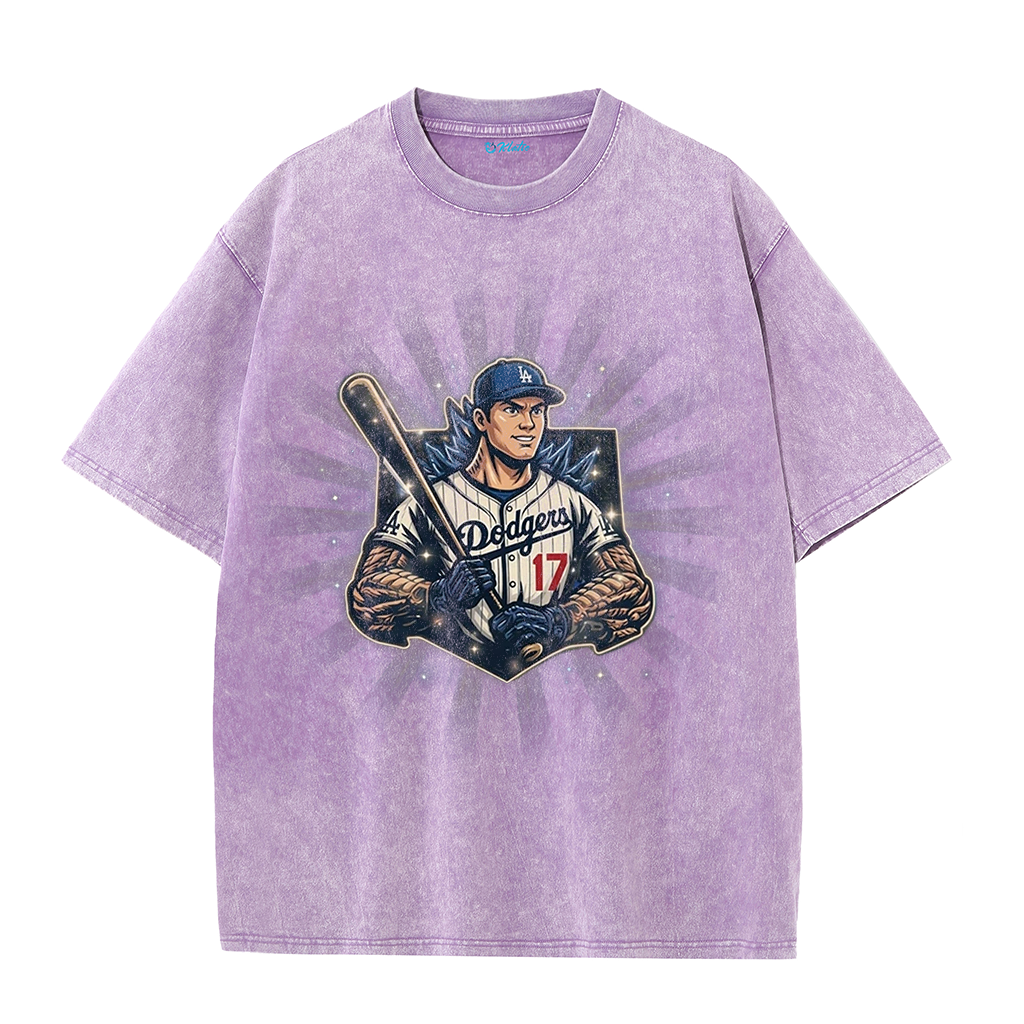 Los Angeles Vintage Baseball Player Illustration T-Shirt