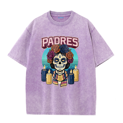 San Diego Sunset Skull Vintage Graphic T-Shirt