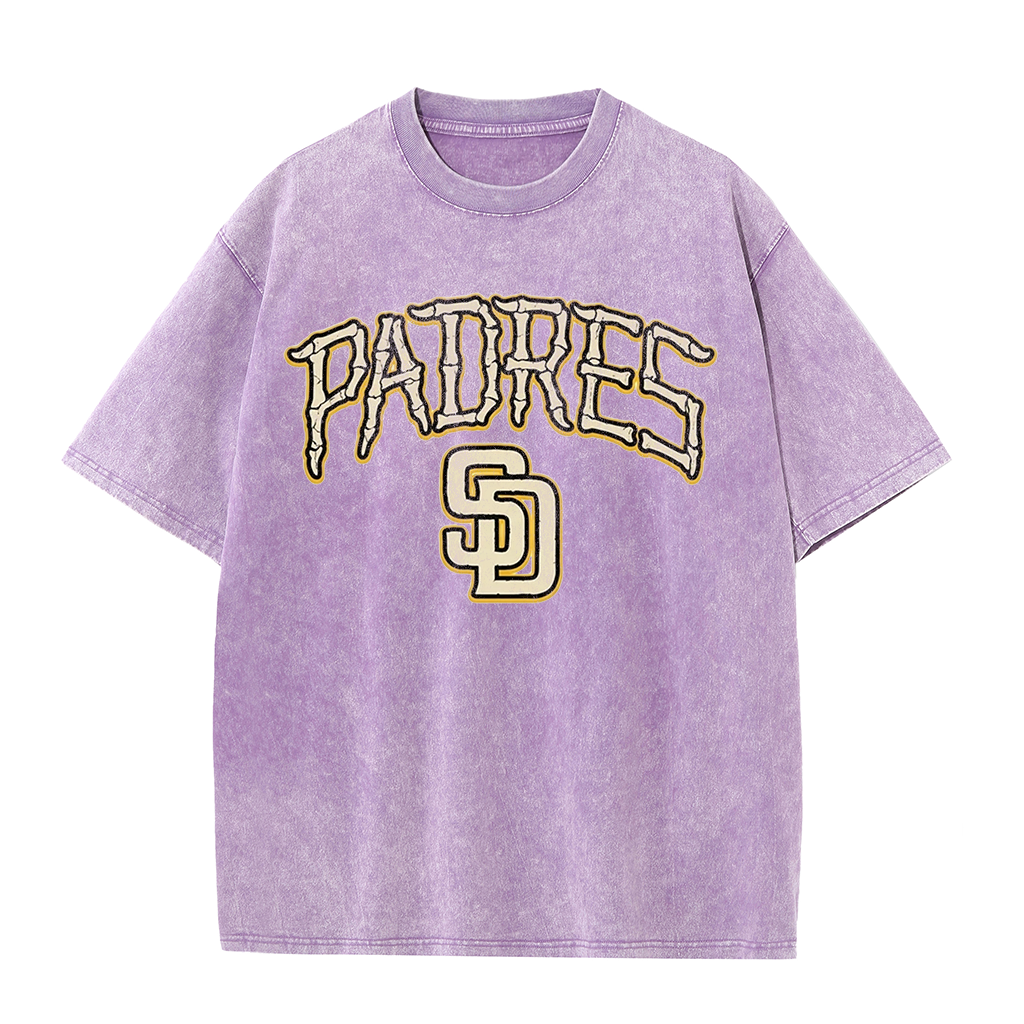 Vintage Padres Bone Letter Graphic T Shirt