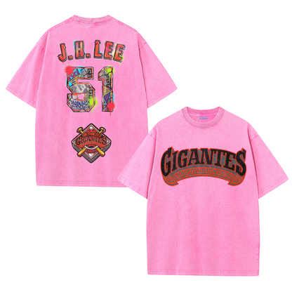 Graffiti Number Graphic Washed T-Shirt – Double-Sided Vintage Streetwear Cotton Tee