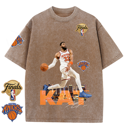 NY Basketball Vintage Washed Finals Premium Patch Tee