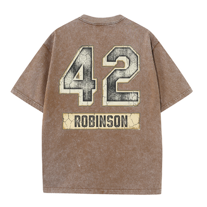 Vintage Washed LA 42 Robinson Graphic T Shirt