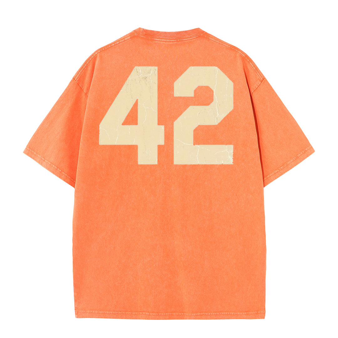 Retro Distressed Los Angeles Style Baseball Graphic Washed Cotton T-Shirt