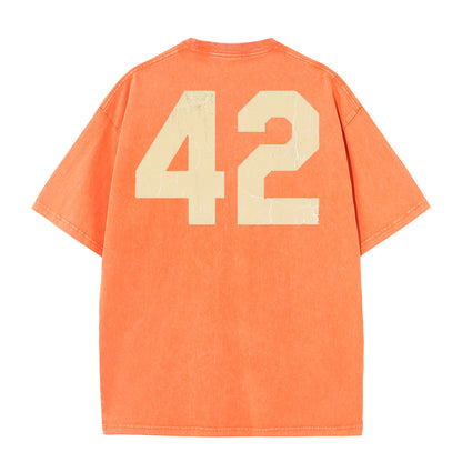 Retro Distressed Los Angeles Style Baseball Graphic Washed Cotton T-Shirt