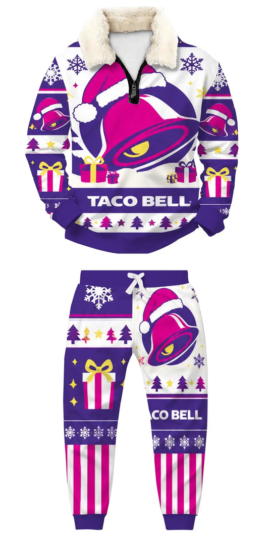 Festive Taco Ugly Quarter Zip Sweatshirt & Sweatpant Set